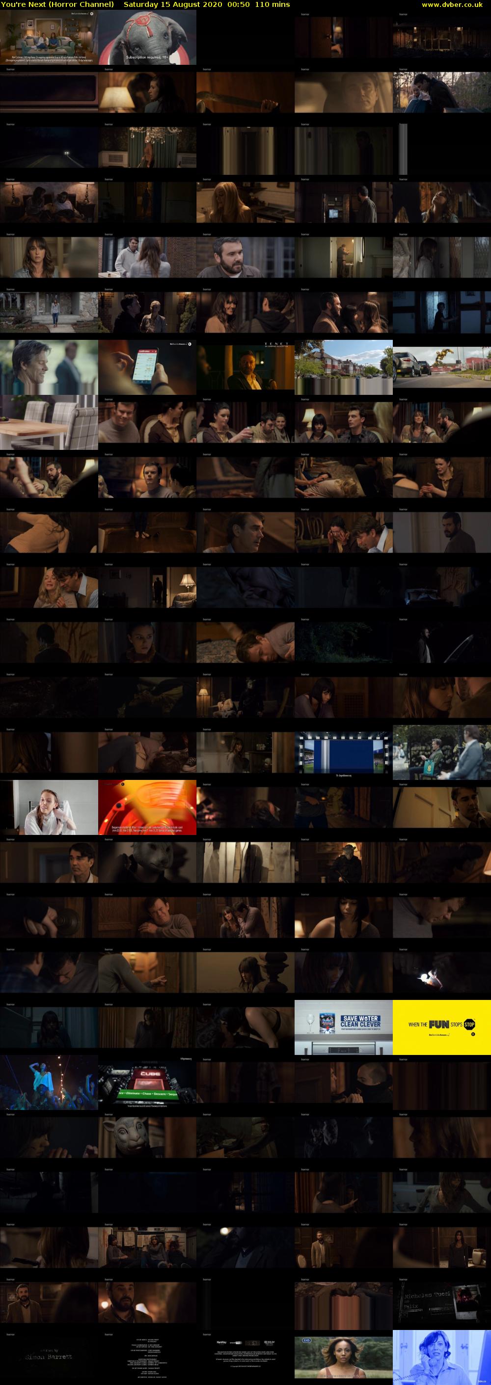 You're Next (Horror Channel) Saturday 15 August 2020 00:50 - 02:40