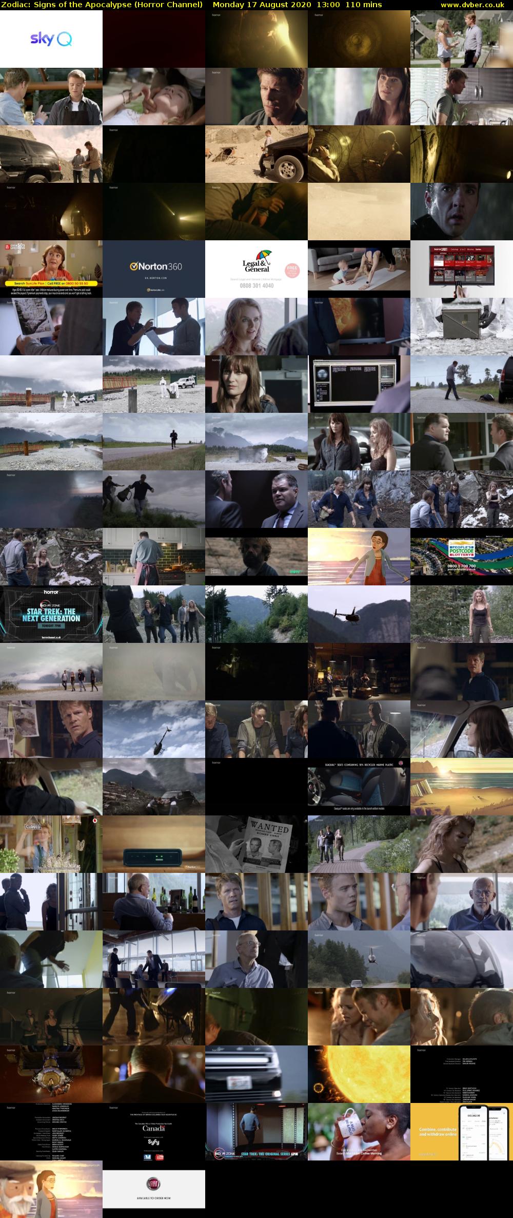 Zodiac: Signs of the Apocalypse (Horror Channel) Monday 17 August 2020 13:00 - 14:50