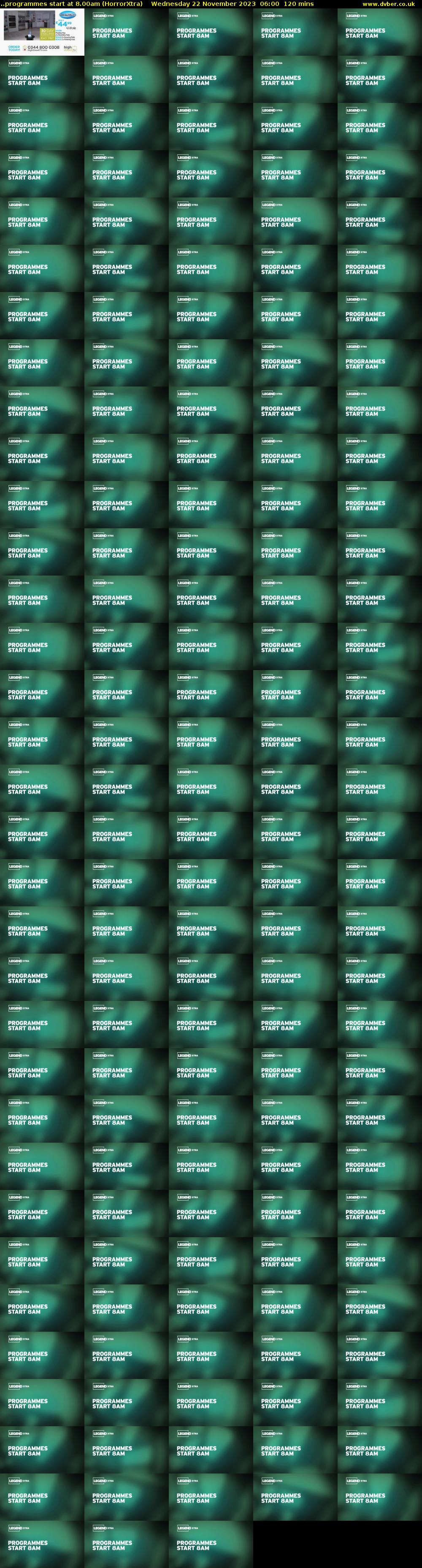 ..programmes start at 8.00am (HorrorXtra) Wednesday 22 November 2023 06:00 - 08:00