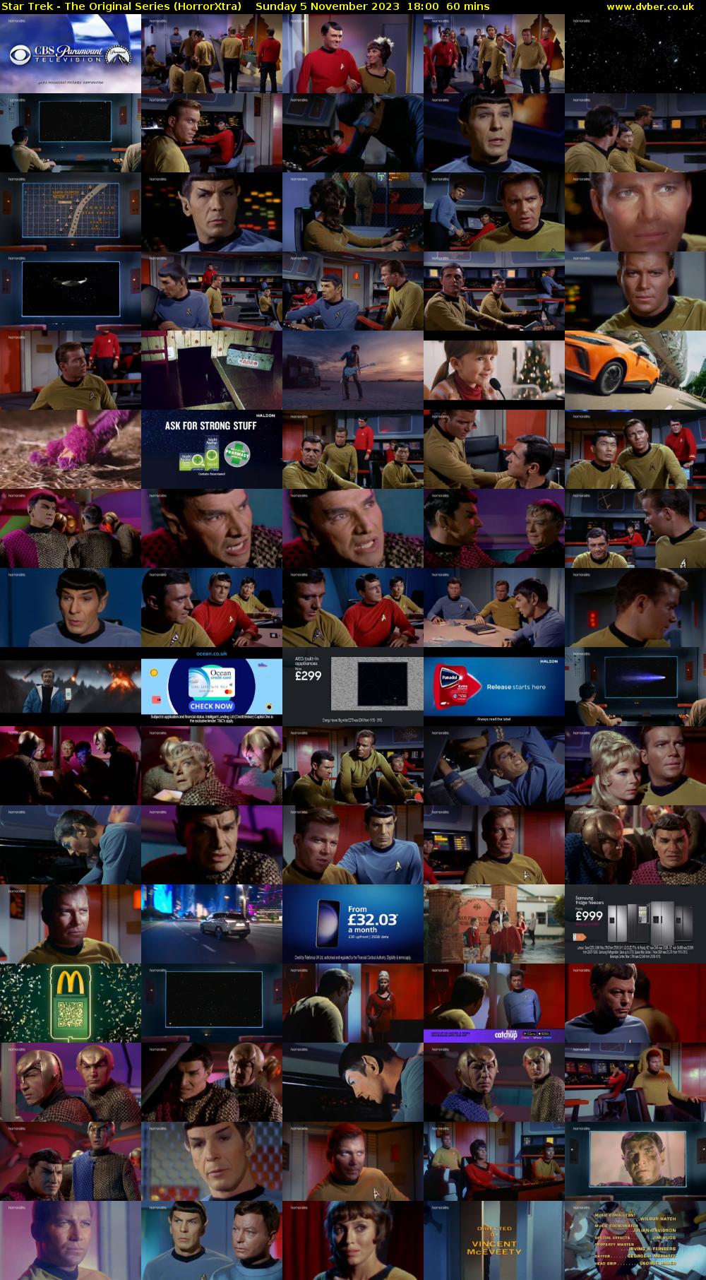 Star Trek - The Original Series (HorrorXtra) Sunday 5 November 2023 18:00 - 19:00