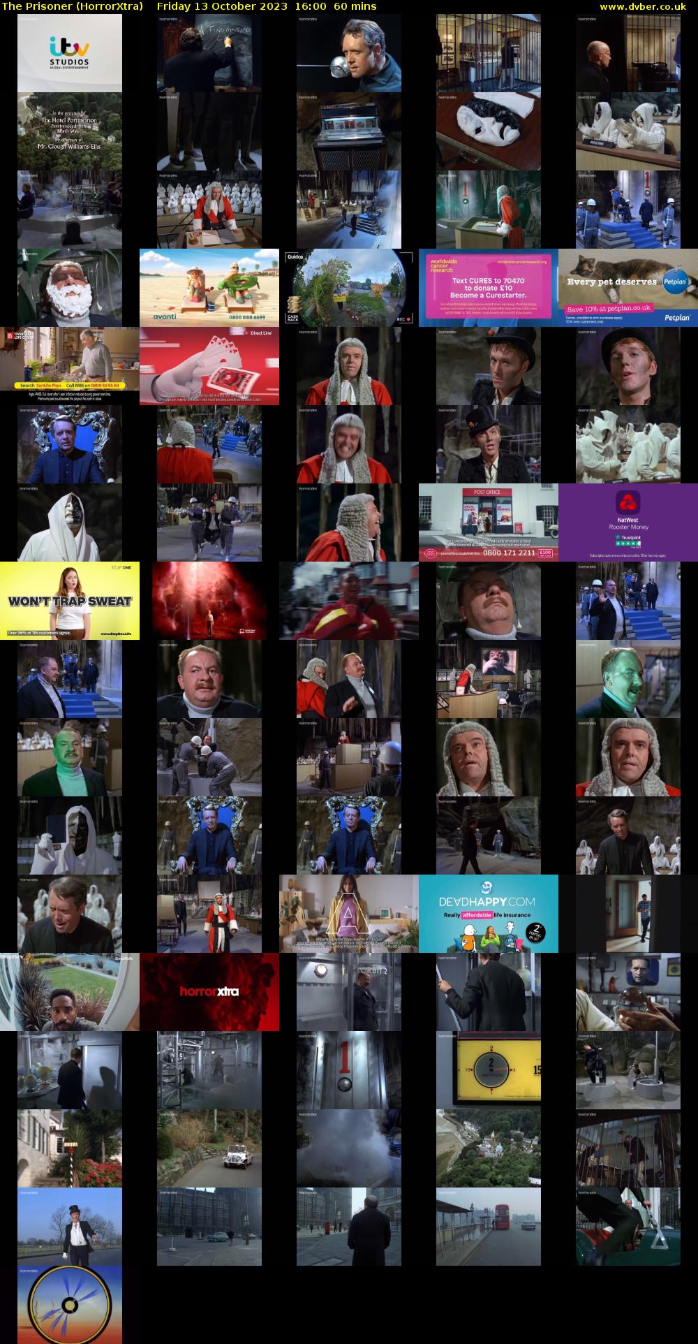 The Prisoner (HorrorXtra) Friday 13 October 2023 16:00 - 17:00