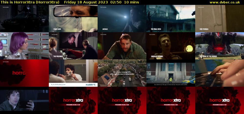 This is HorrorXtra (HorrorXtra) Friday 18 August 2023 02:50 - 03:00