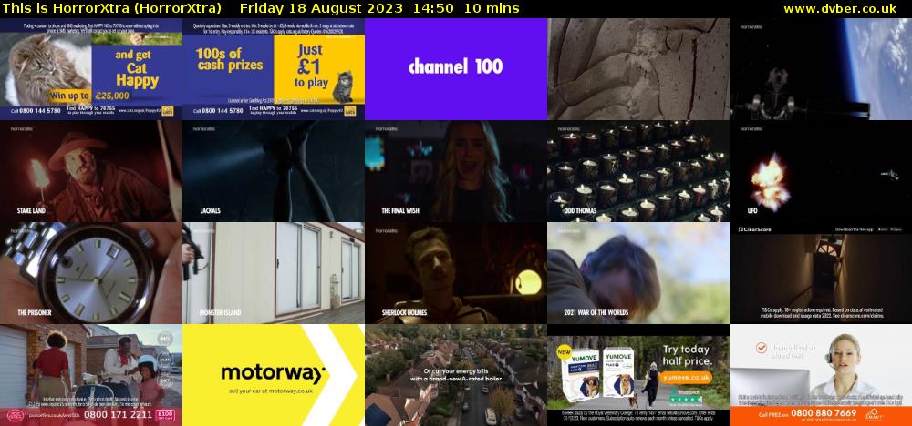 This is HorrorXtra (HorrorXtra) Friday 18 August 2023 14:50 - 15:00