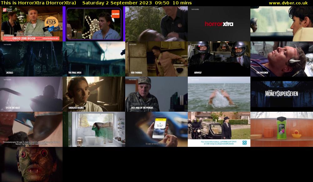 This is HorrorXtra (HorrorXtra) Saturday 2 September 2023 09:50 - 10:00