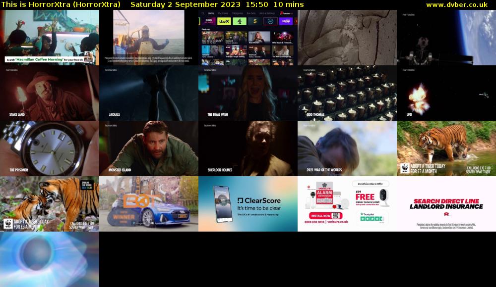 This is HorrorXtra (HorrorXtra) Saturday 2 September 2023 15:50 - 16:00