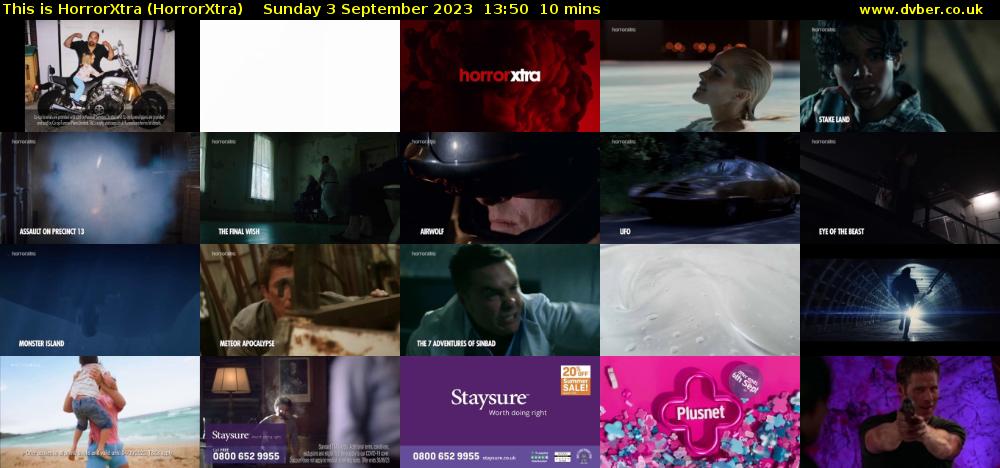 This is HorrorXtra (HorrorXtra) Sunday 3 September 2023 13:50 - 14:00