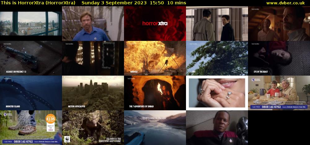 This is HorrorXtra (HorrorXtra) Sunday 3 September 2023 15:50 - 16:00