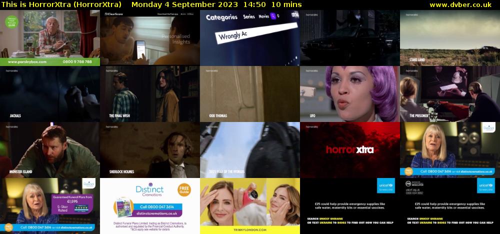 This is HorrorXtra (HorrorXtra) Monday 4 September 2023 14:50 - 15:00