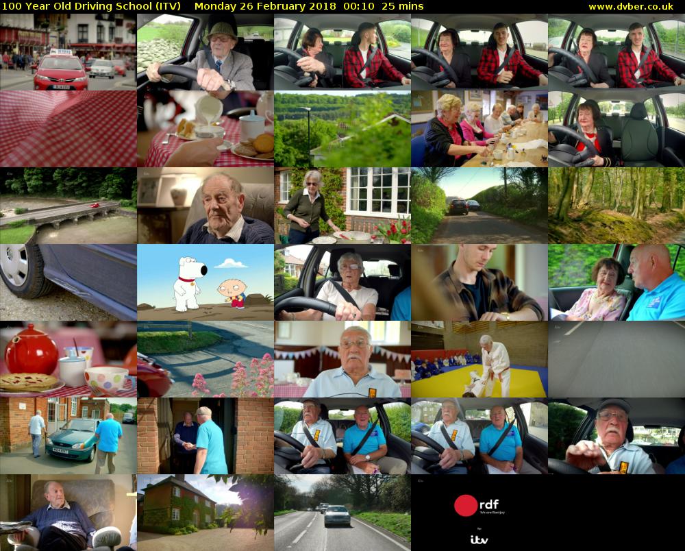 100 Year Old Driving School (ITV) Monday 26 February 2018 00:10 - 00:35