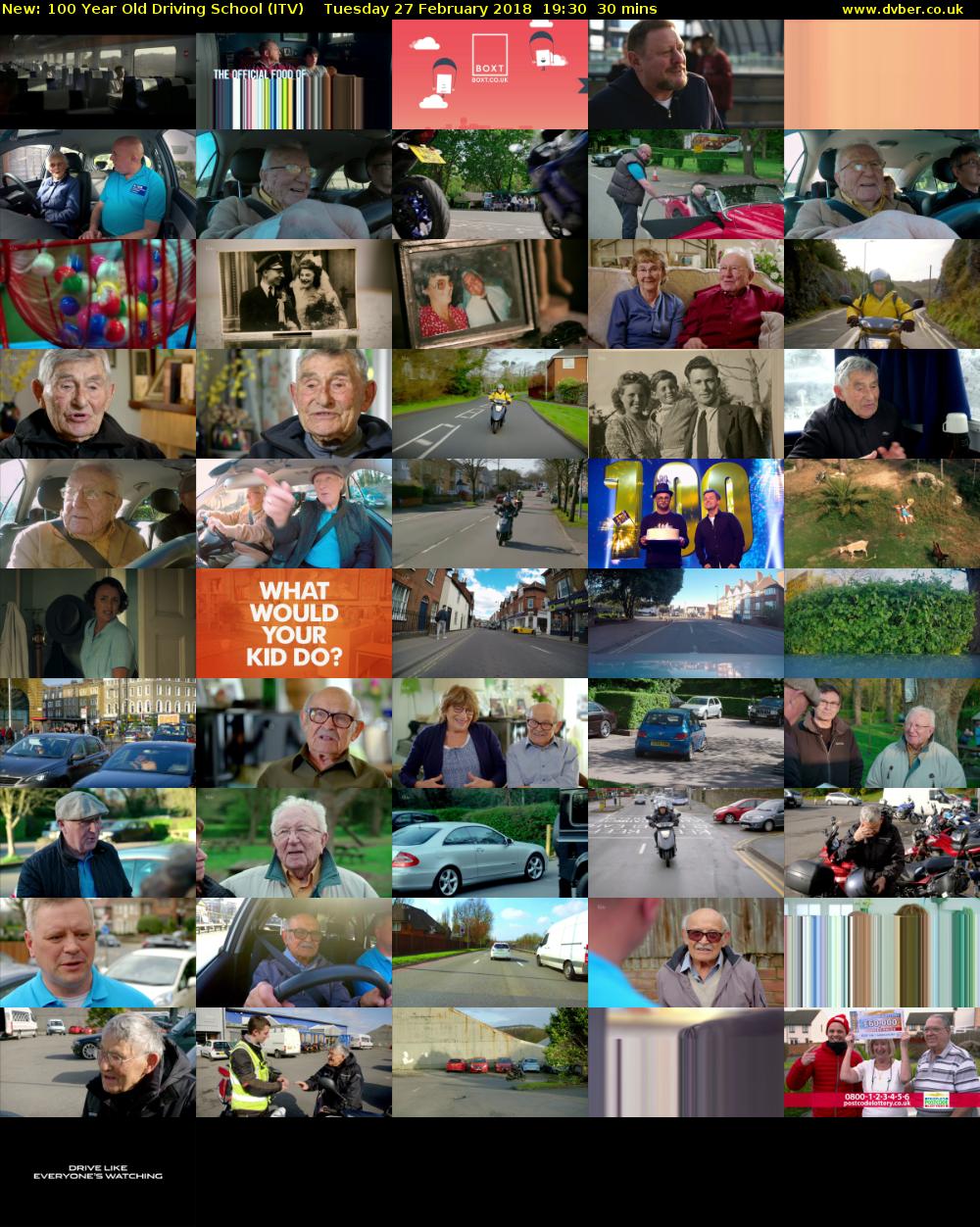 100 Year Old Driving School (ITV) Tuesday 27 February 2018 19:30 - 20:00