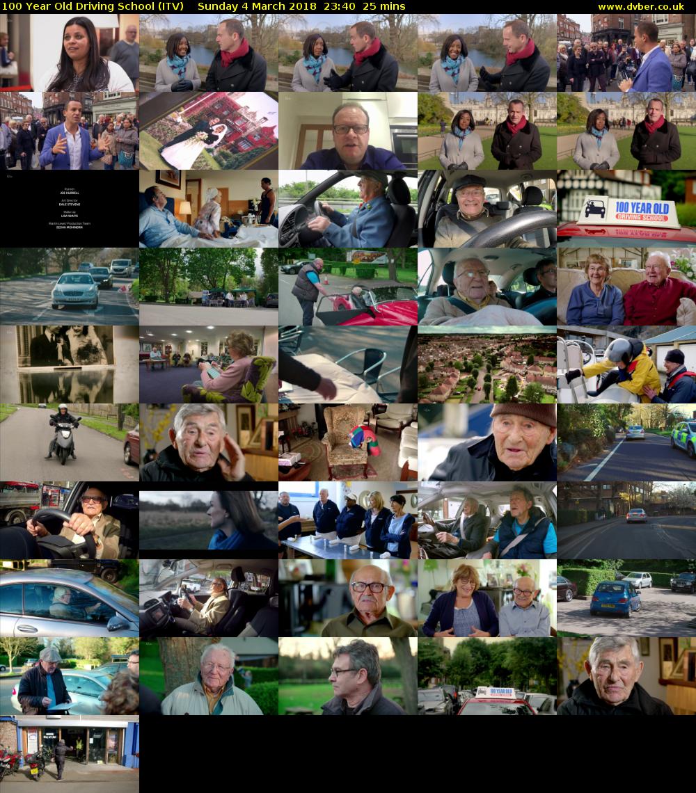 100 Year Old Driving School (ITV) Sunday 4 March 2018 23:40 - 00:05