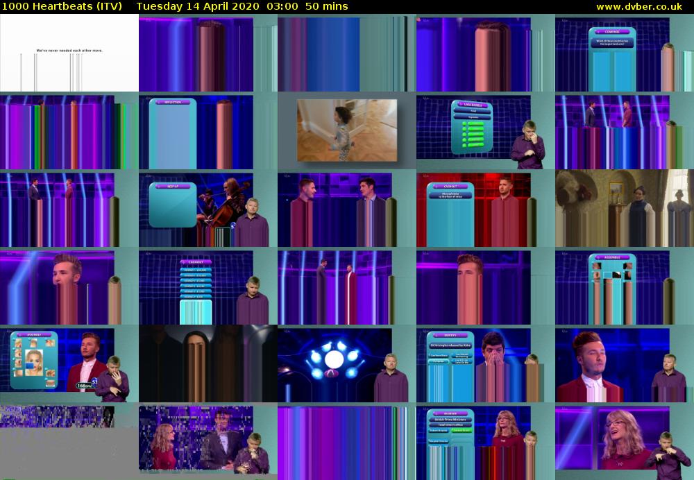 1000 Heartbeats (ITV) Tuesday 14 April 2020 03:00 - 03:50