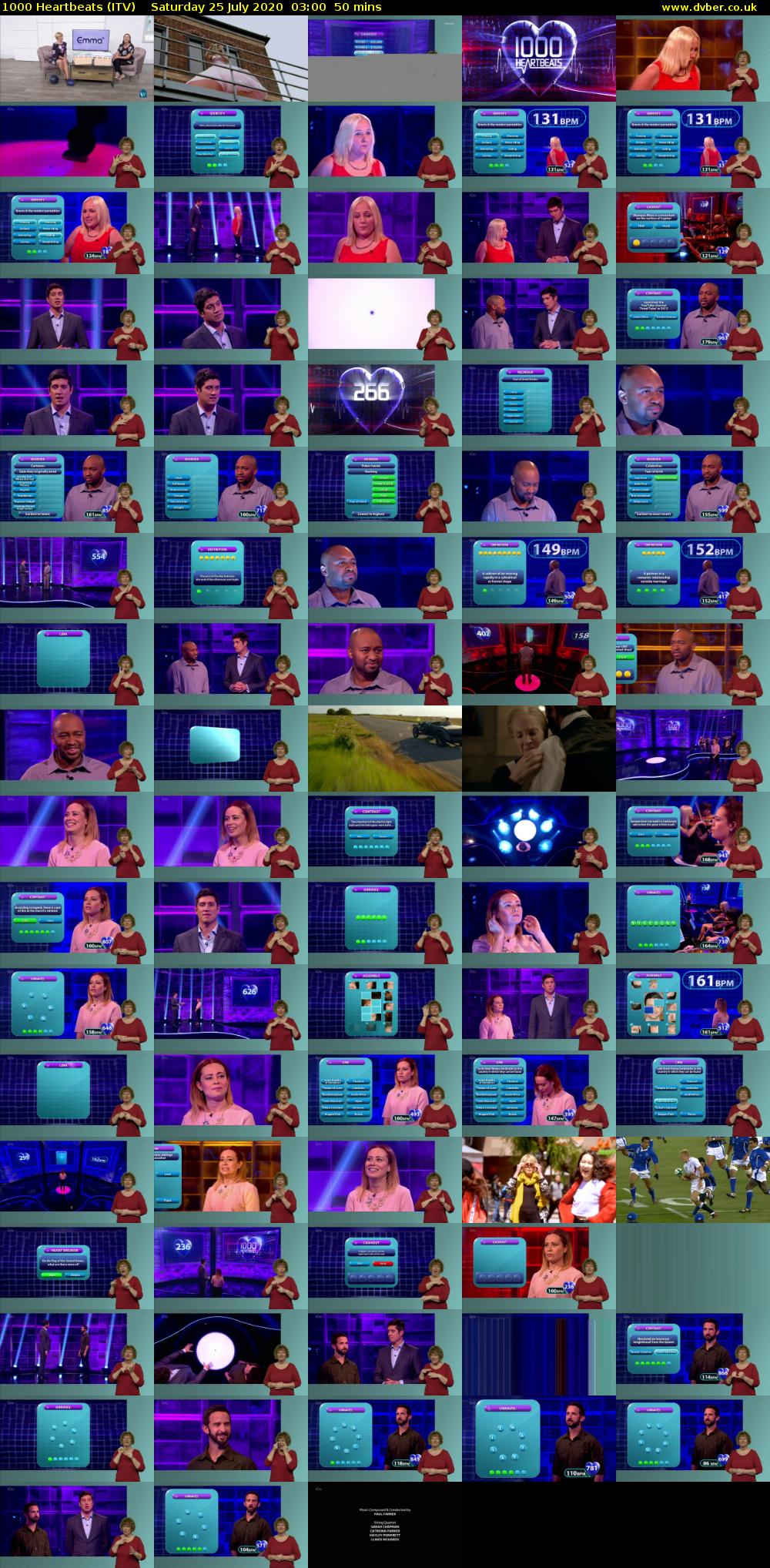 1000 Heartbeats (ITV) Saturday 25 July 2020 03:00 - 03:50