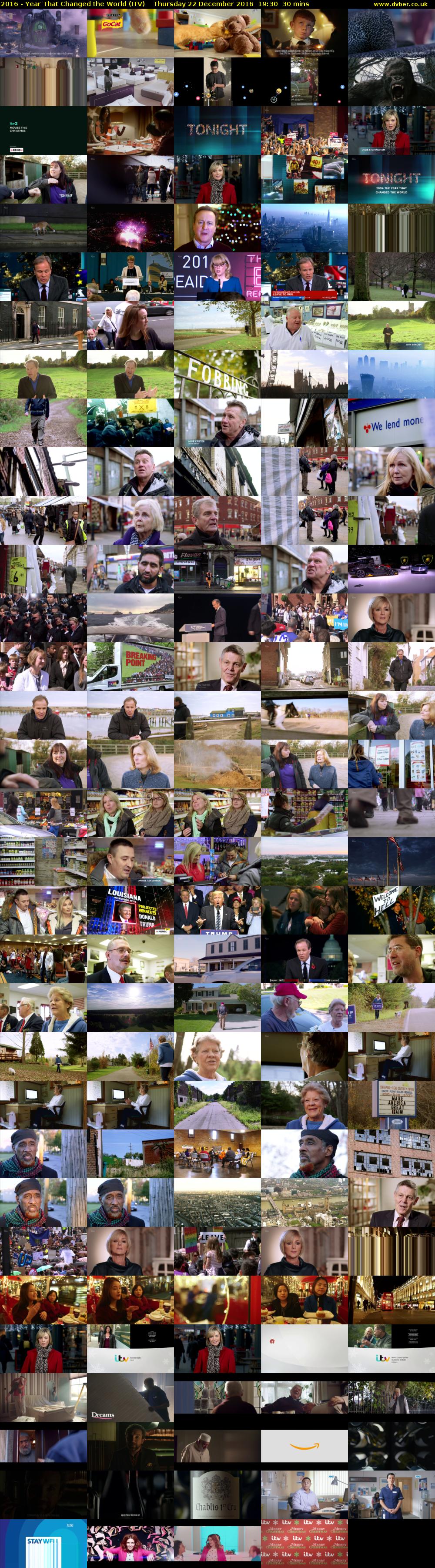 2016 - Year That Changed the World (ITV) Thursday 22 December 2016 19:30 - 20:00