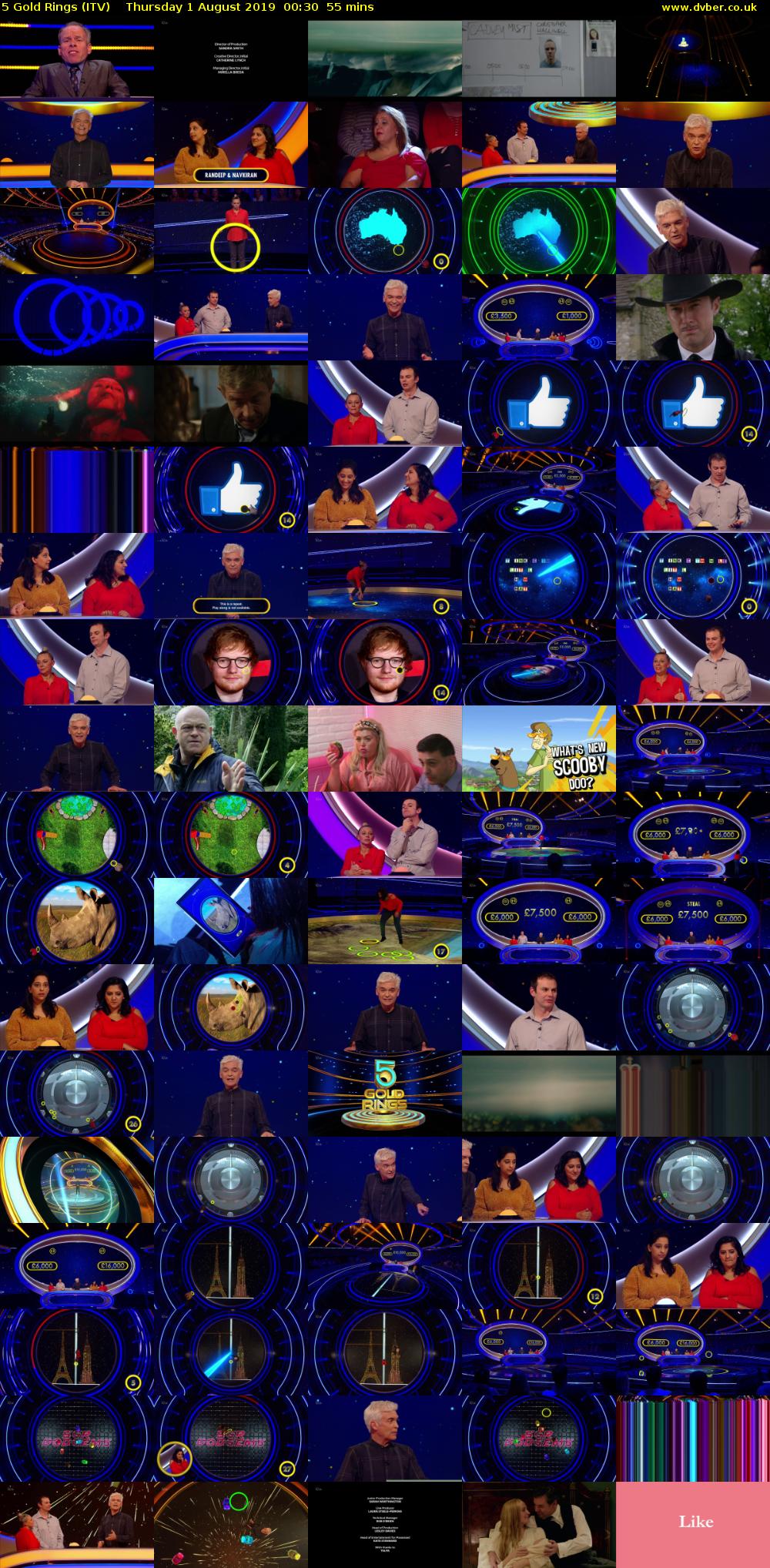 5 Gold Rings (ITV) Thursday 1 August 2019 00:30 - 01:25