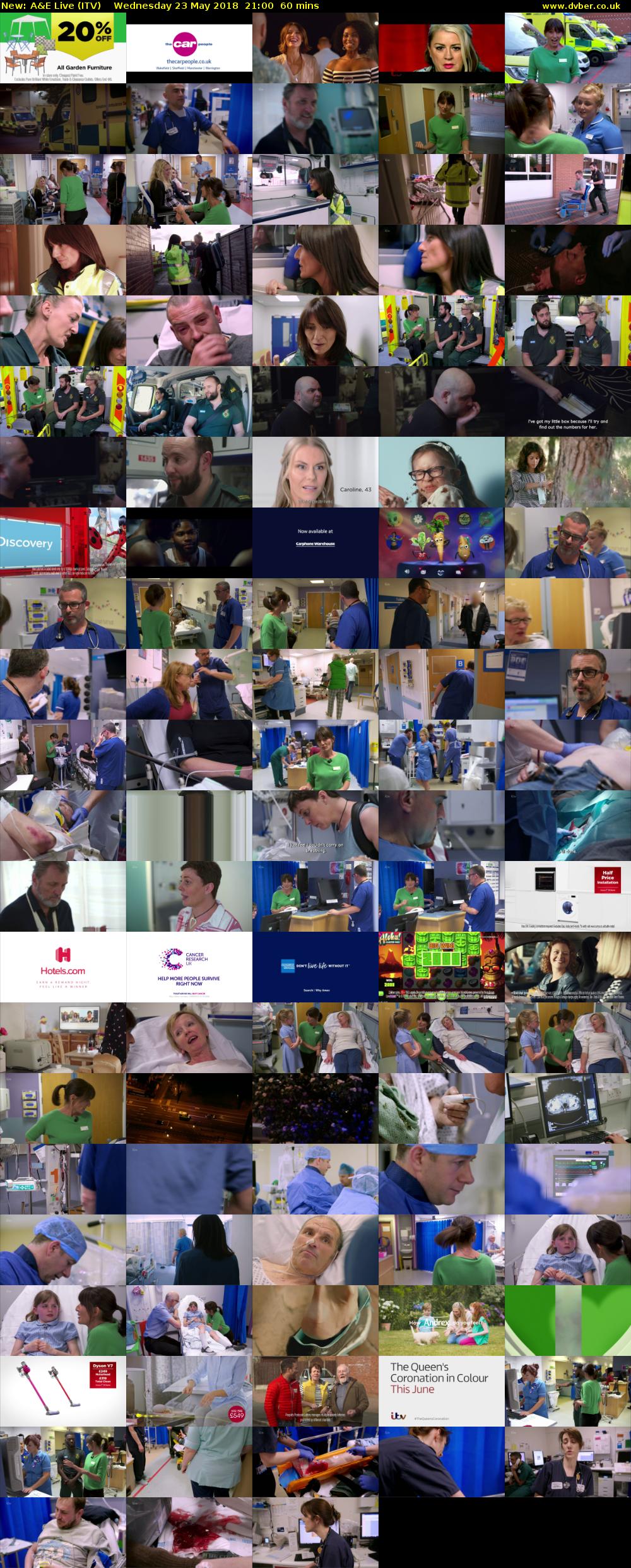 A&E Live (ITV) Wednesday 23 May 2018 21:00 - 22:00