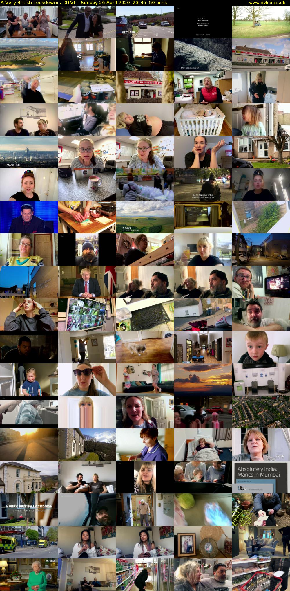 A Very British Lockdown:... (ITV) Sunday 26 April 2020 23:35 - 00:25