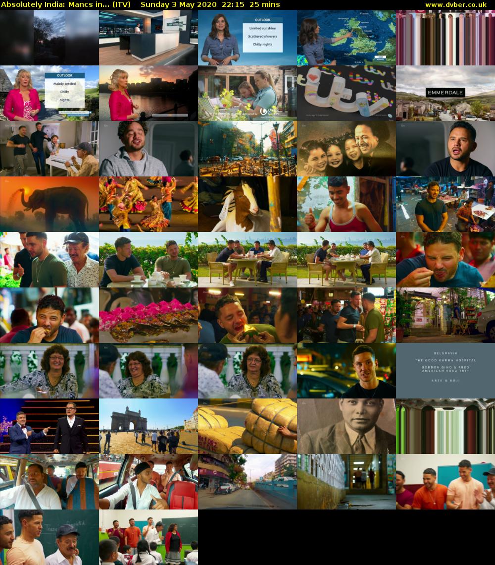 Absolutely India: Mancs in... (ITV) Sunday 3 May 2020 22:15 - 22:40