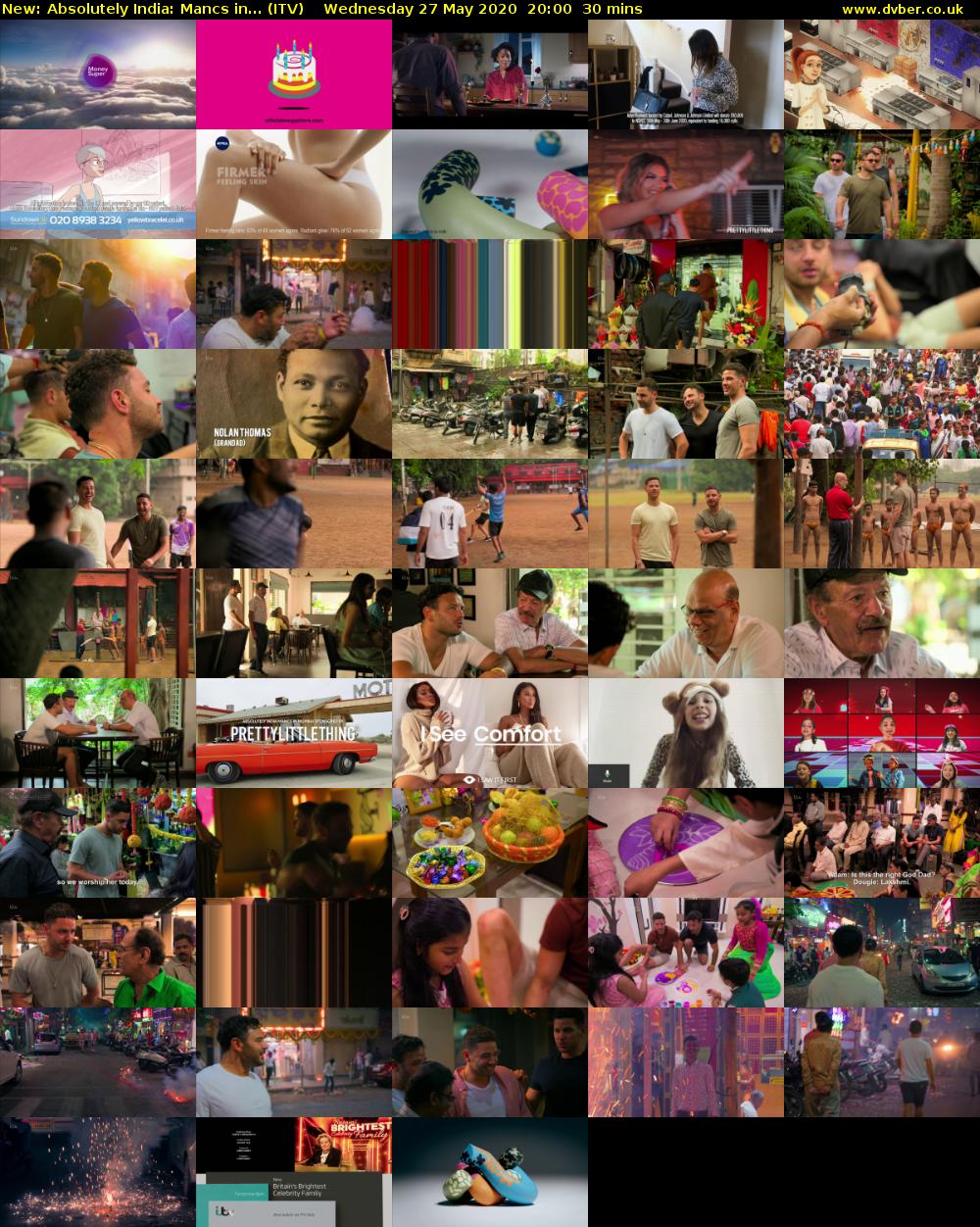 Absolutely India: Mancs in... (ITV) Wednesday 27 May 2020 20:00 - 20:30