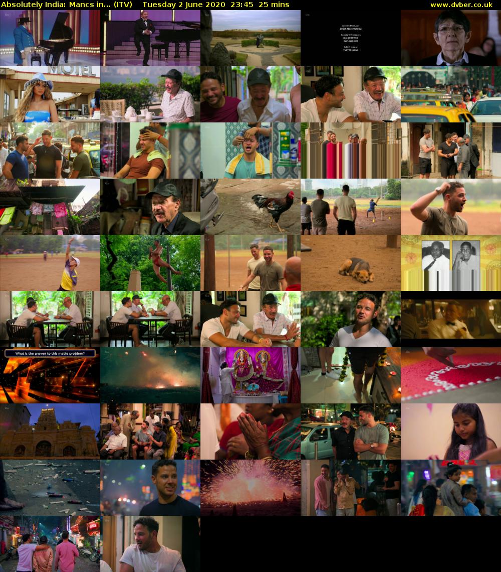 Absolutely India: Mancs in... (ITV) Tuesday 2 June 2020 23:45 - 00:10