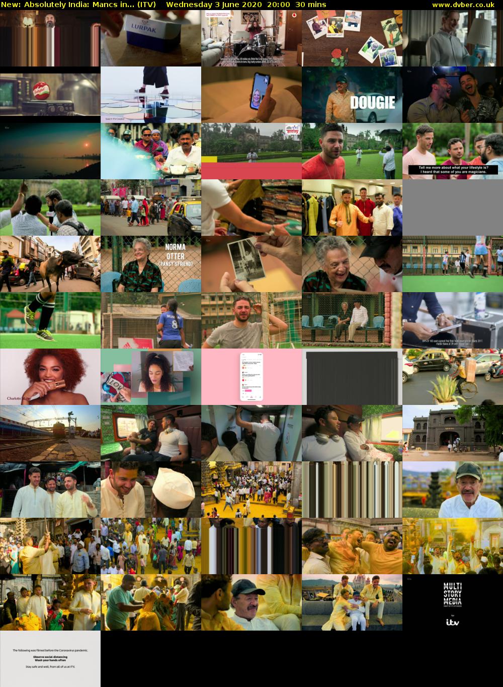 Absolutely India: Mancs in... (ITV) Wednesday 3 June 2020 20:00 - 20:30
