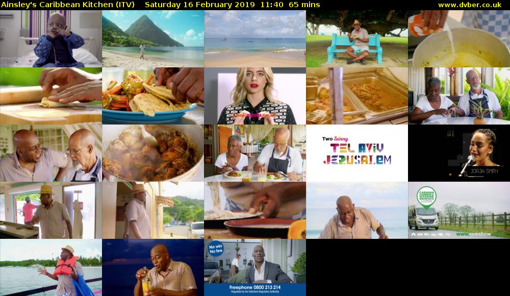 Ainsley's Caribbean Kitchen (ITV) Saturday 16 February 2019 11:40 - 12:45