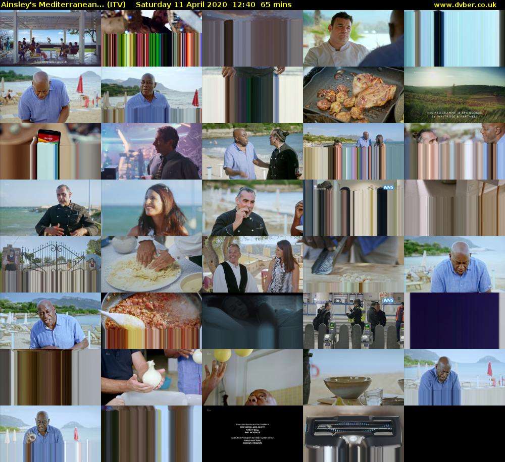 Ainsley's Mediterranean... (ITV) Saturday 11 April 2020 12:40 - 13:45
