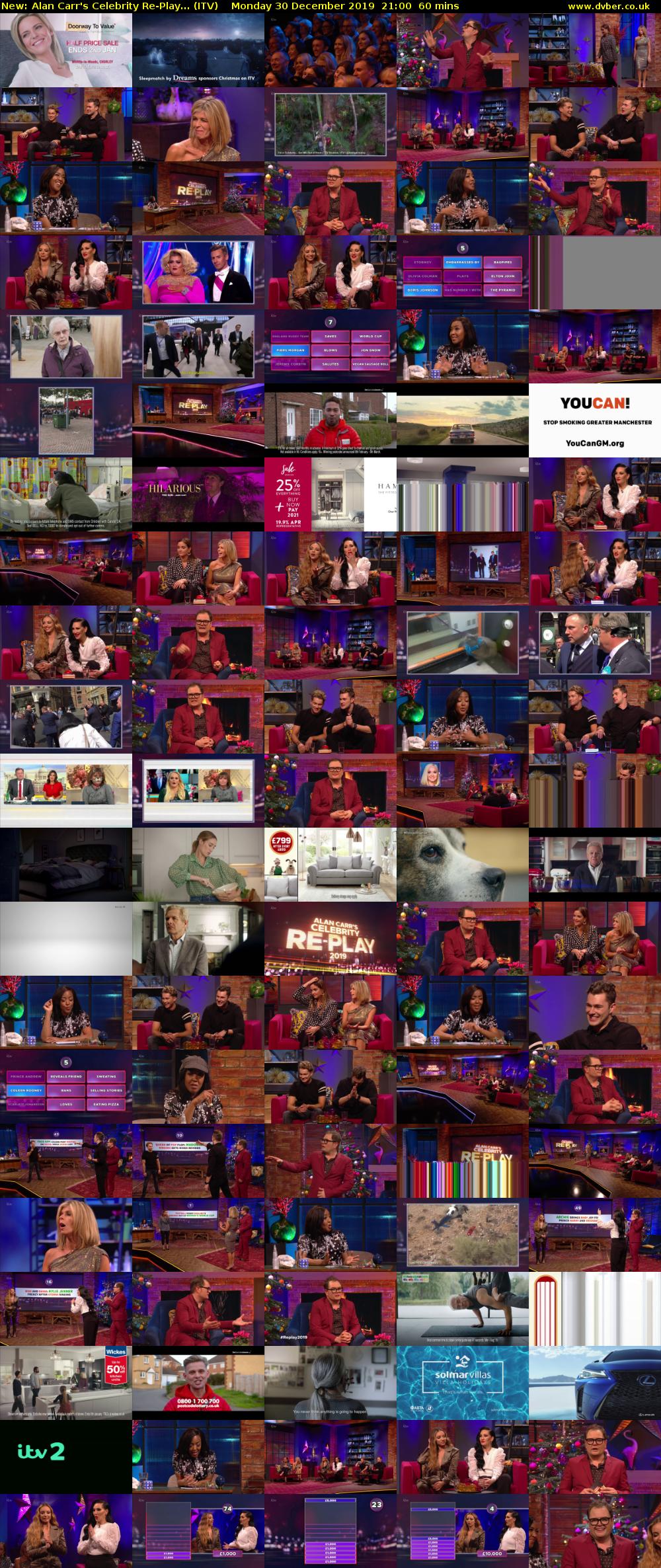 Alan Carr's Celebrity Re-Play... (ITV) Monday 30 December 2019 21:00 - 22:00