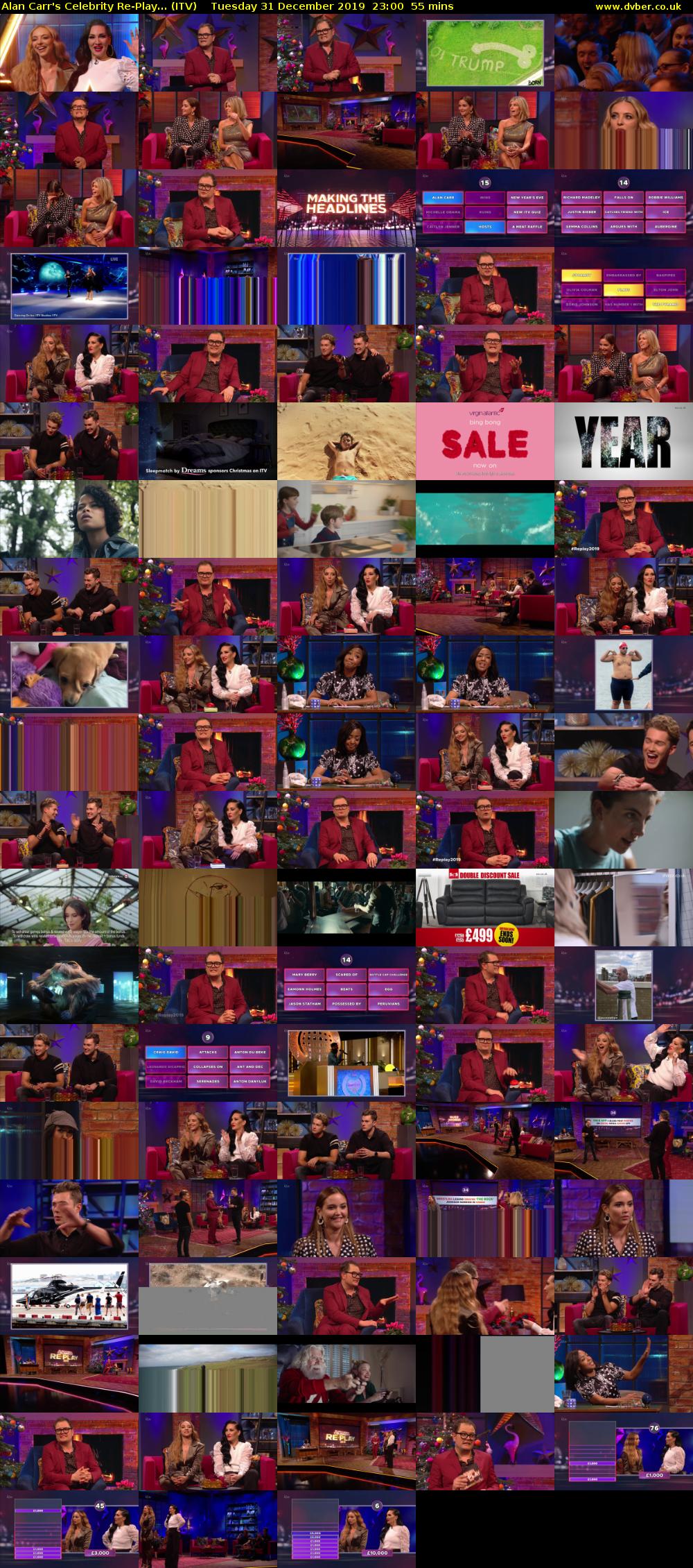 Alan Carr's Celebrity Re-Play... (ITV) Tuesday 31 December 2019 23:00 - 23:55