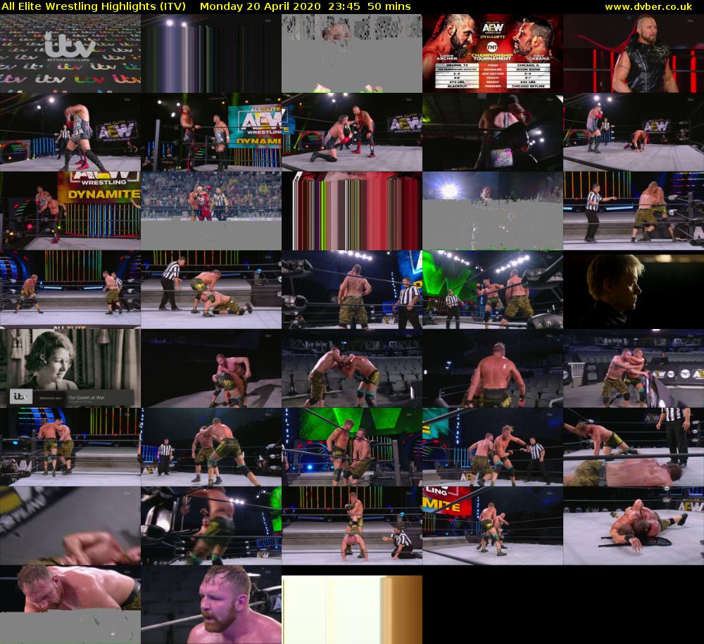 All Elite Wrestling Highlights (ITV) Monday 20 April 2020 23:45 - 00:35