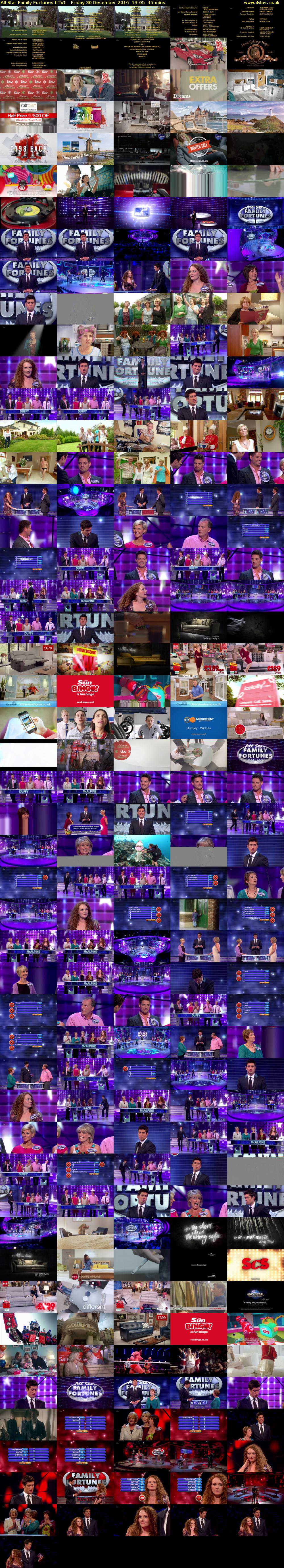 All Star Family Fortunes (ITV) Friday 30 December 2016 13:05 - 13:50