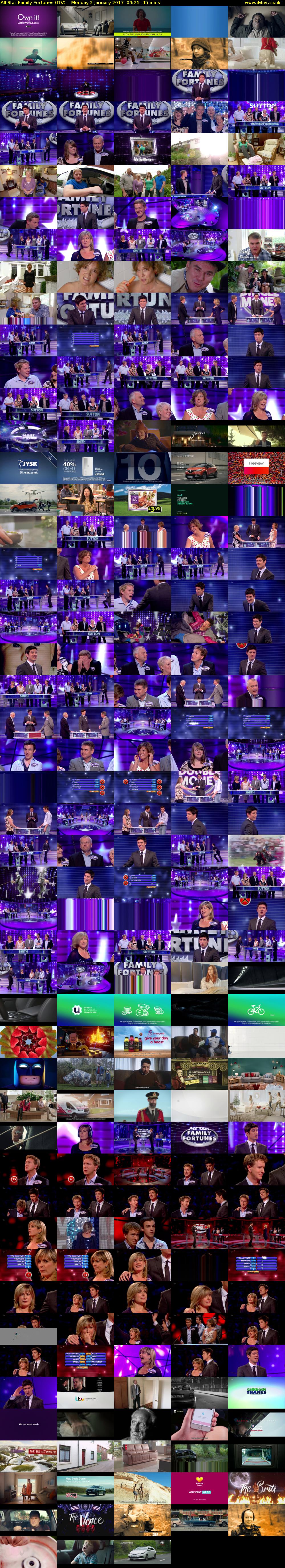 All Star Family Fortunes (ITV) Monday 2 January 2017 09:25 - 10:10