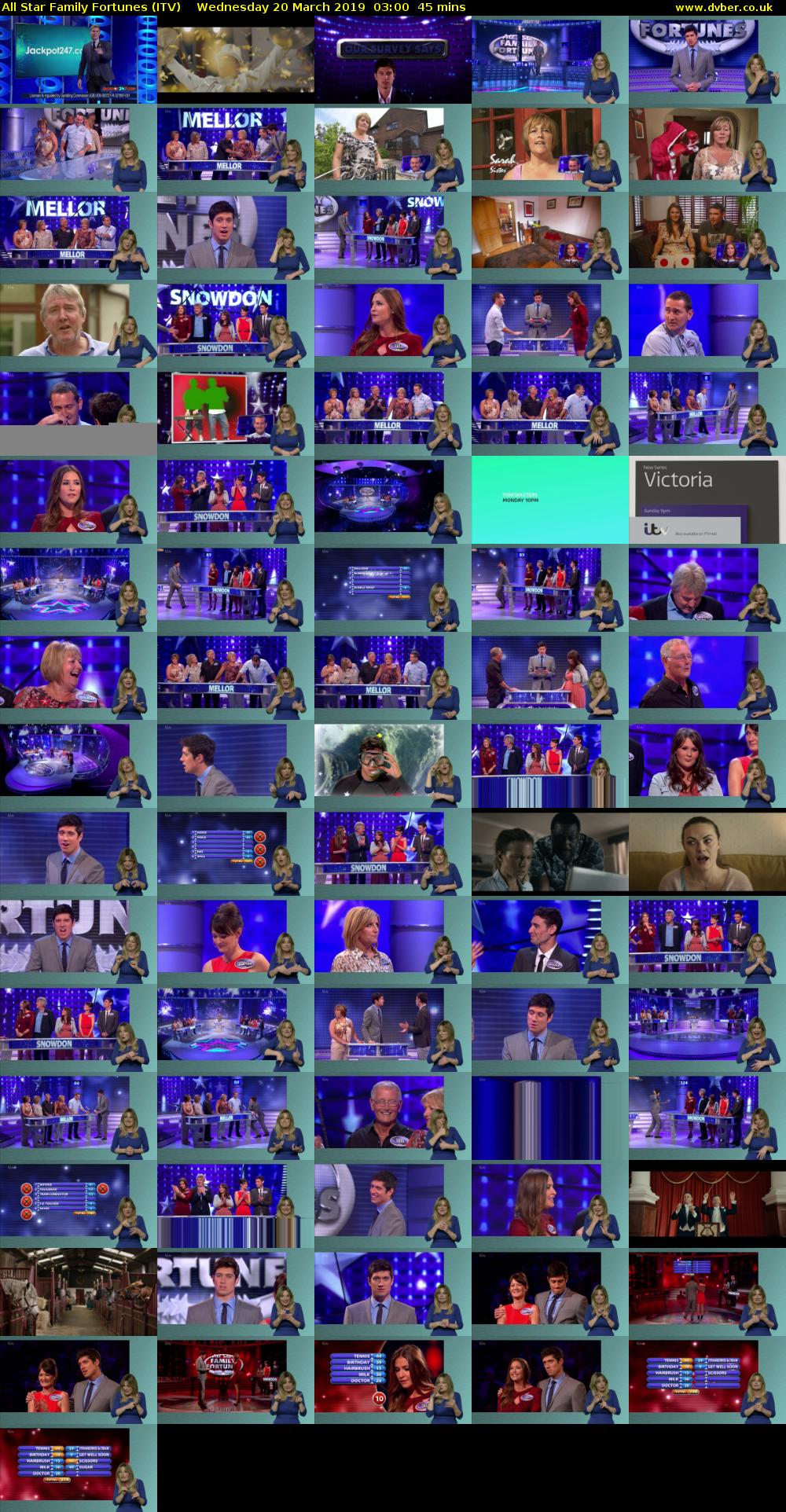All Star Family Fortunes (ITV) Wednesday 20 March 2019 03:00 - 03:45