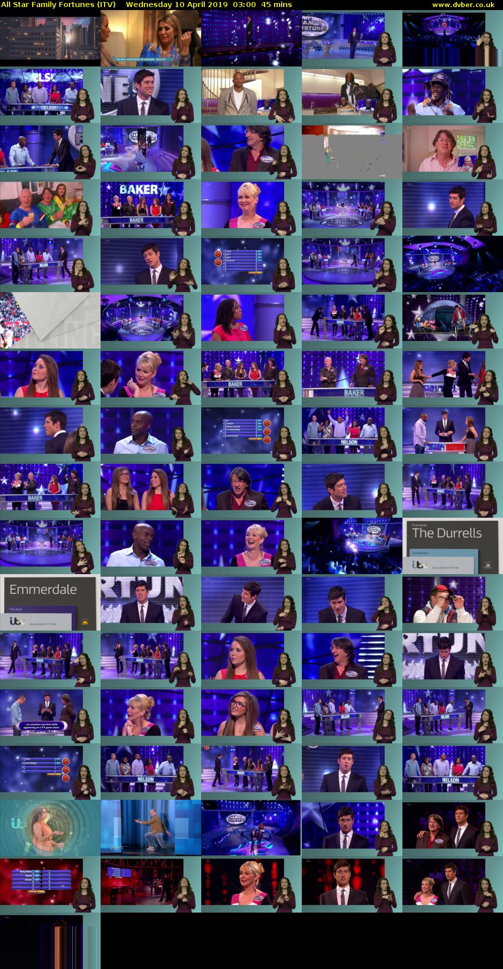 All Star Family Fortunes (ITV) Wednesday 10 April 2019 03:00 - 03:45
