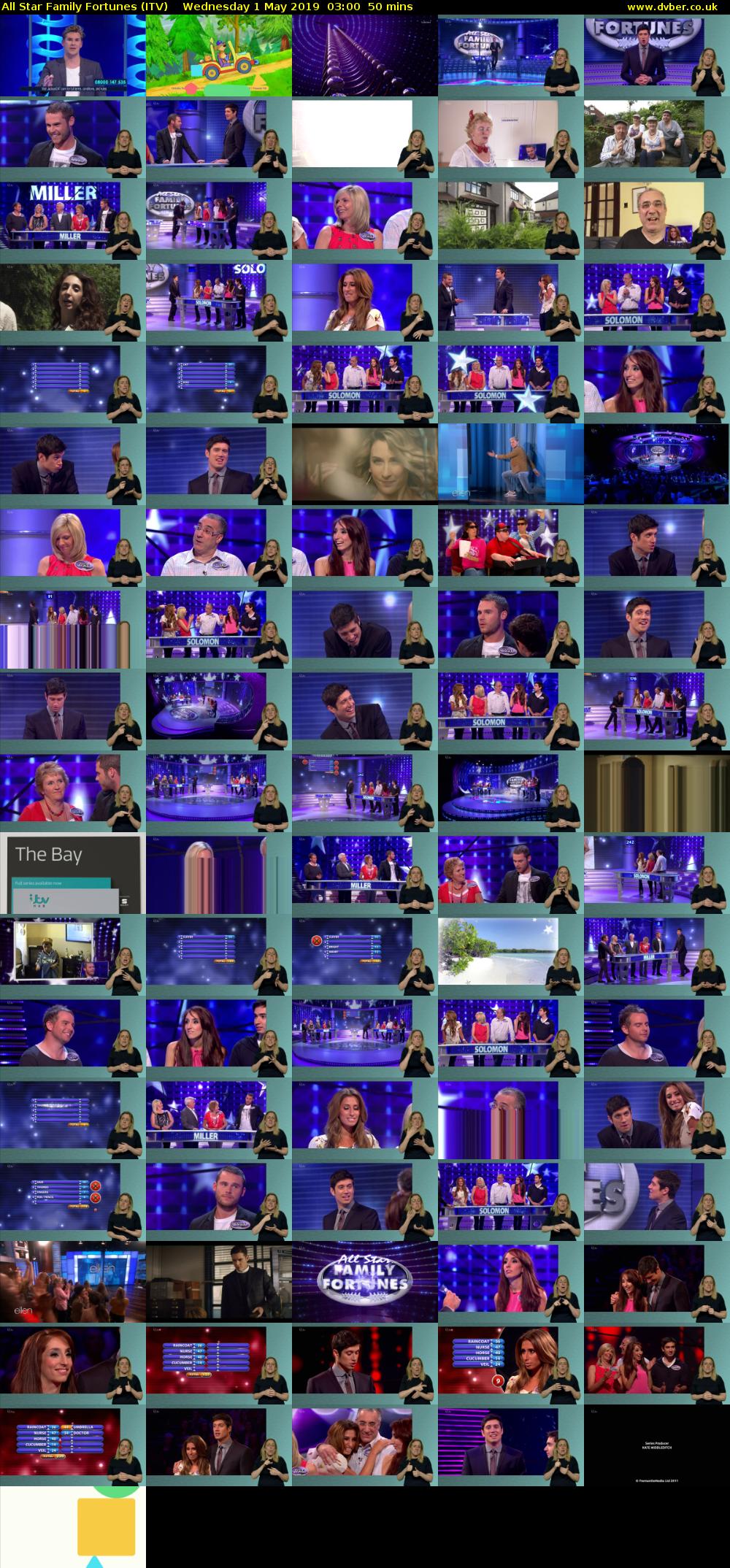 All Star Family Fortunes (ITV) Wednesday 1 May 2019 03:00 - 03:50