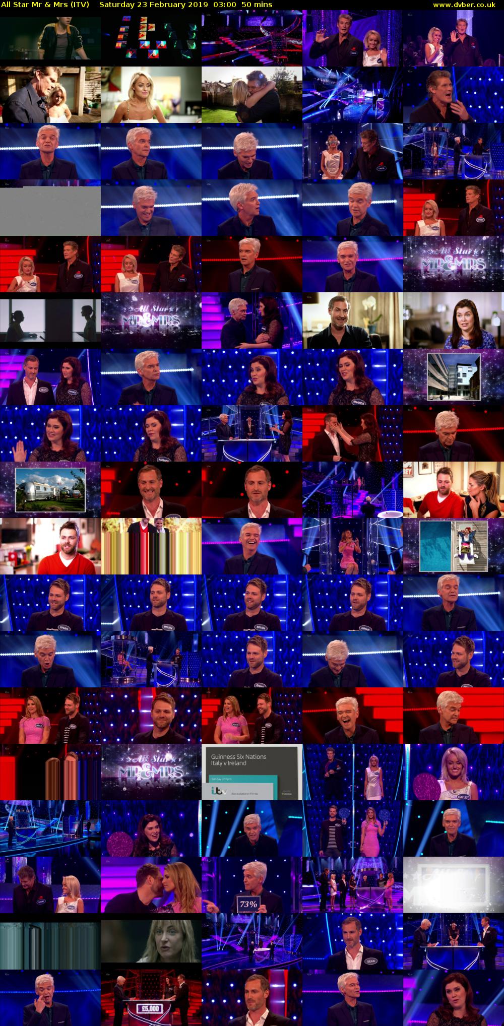 All Star Mr & Mrs (ITV) Saturday 23 February 2019 03:00 - 03:50