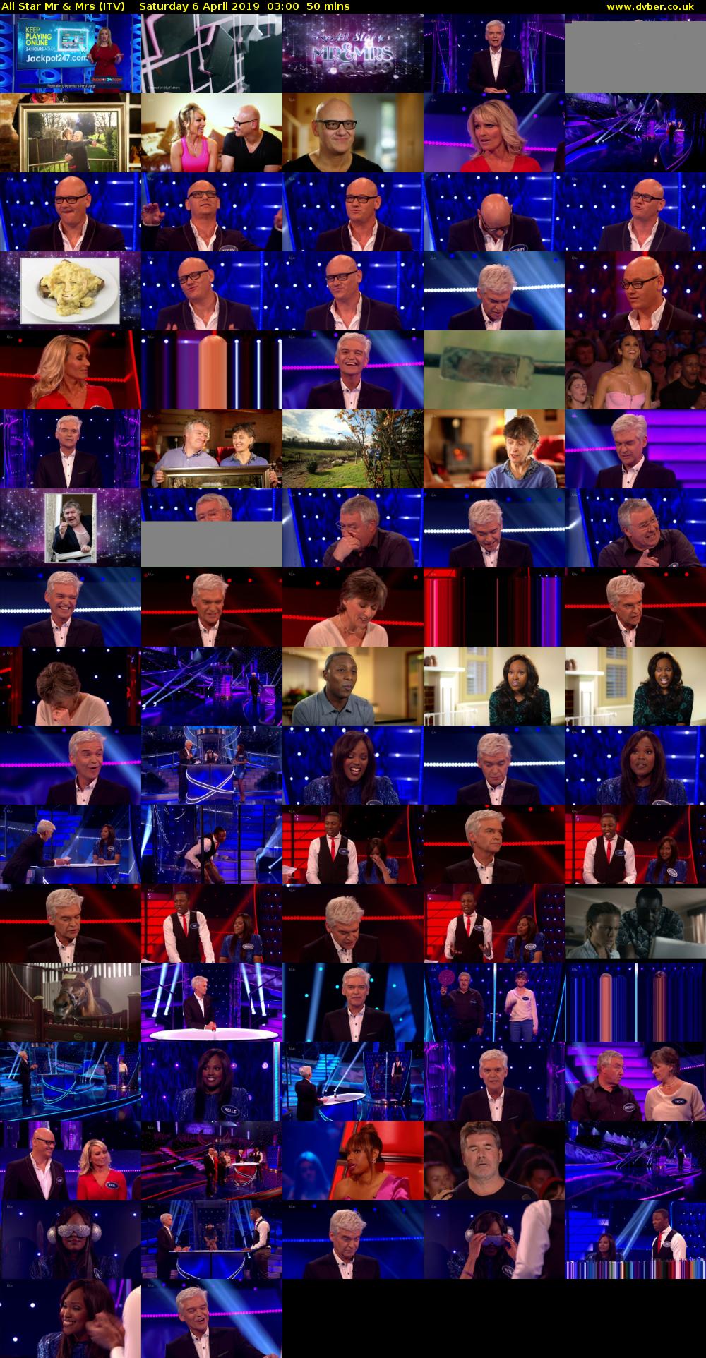 All Star Mr & Mrs (ITV) Saturday 6 April 2019 03:00 - 03:50