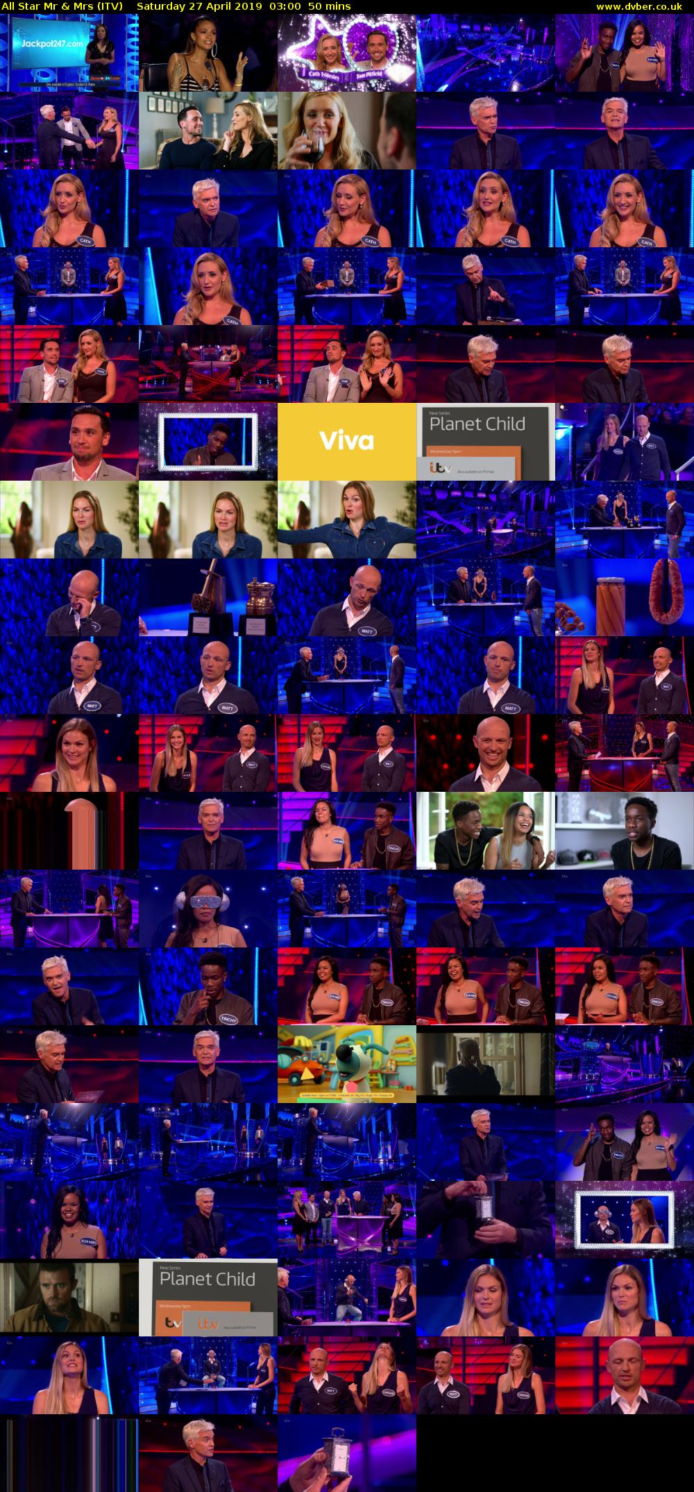 All Star Mr & Mrs (ITV) Saturday 27 April 2019 03:00 - 03:50