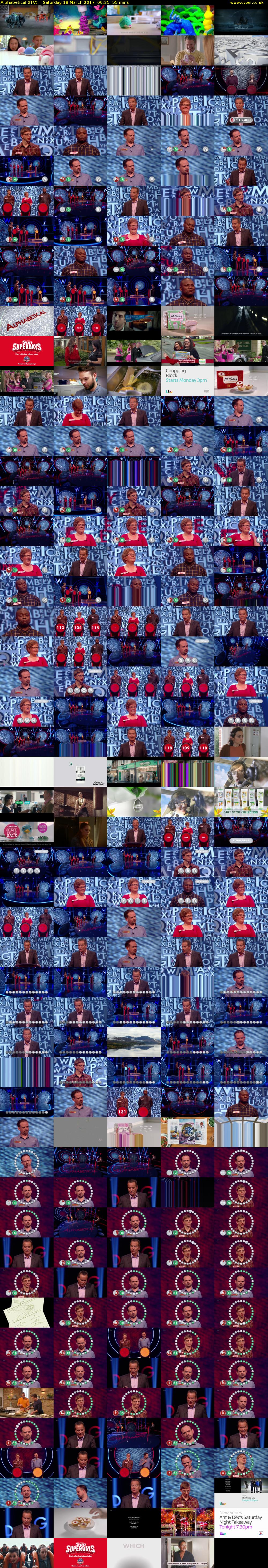 Alphabetical (ITV) Saturday 18 March 2017 09:25 - 10:20