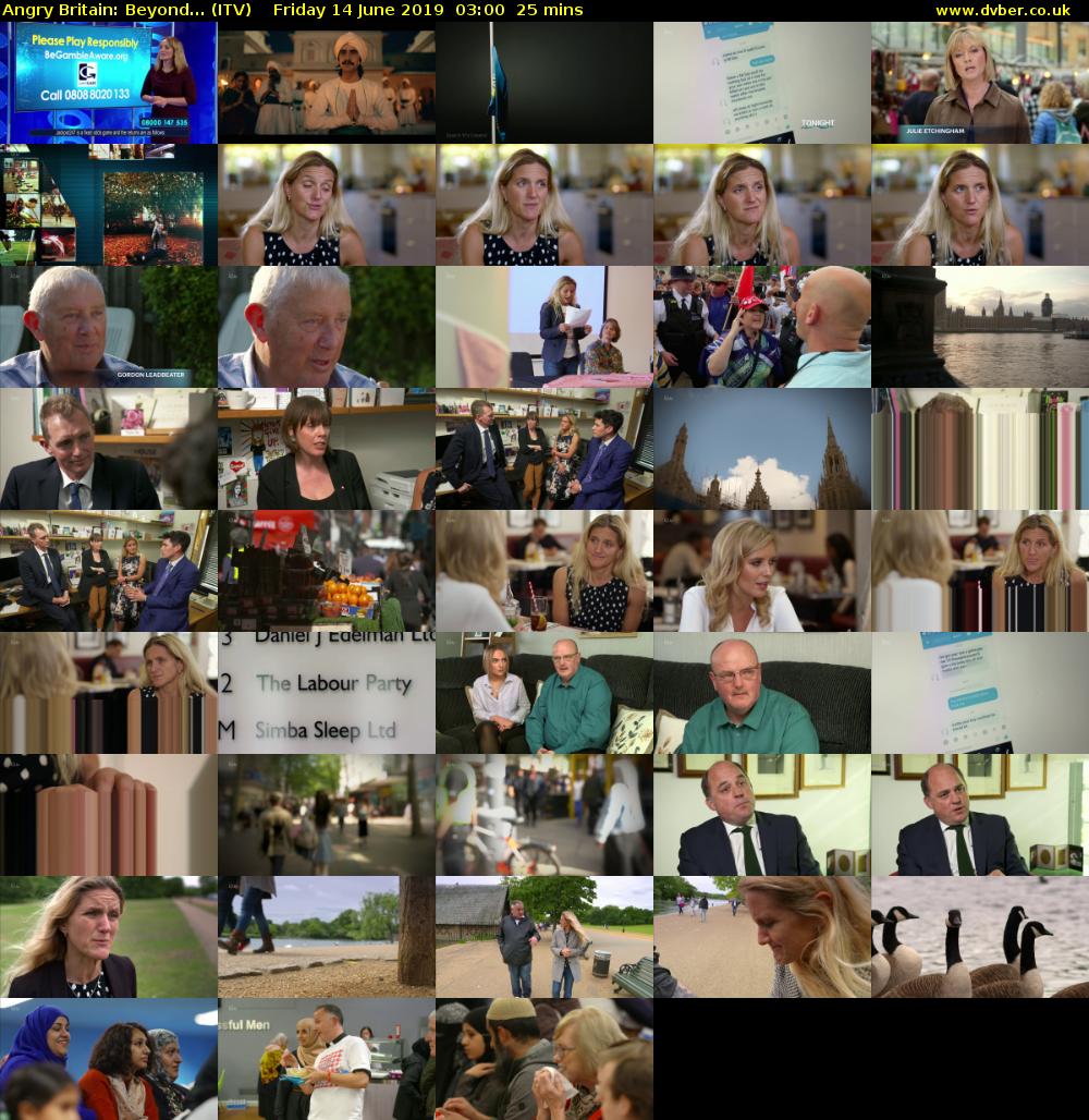 Angry Britain: Beyond... (ITV) Friday 14 June 2019 03:00 - 03:25