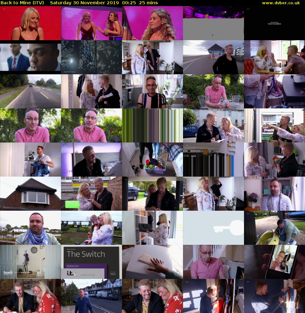 Back to Mine (ITV) Saturday 30 November 2019 00:25 - 00:50