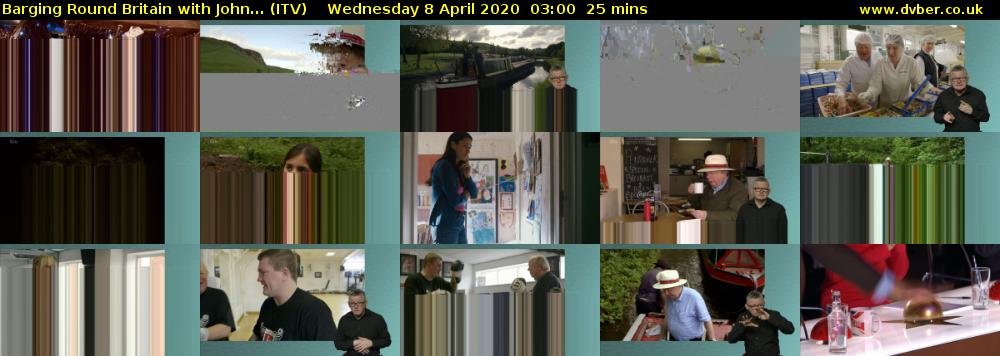 Barging Round Britain with John... (ITV) Wednesday 8 April 2020 03:00 - 03:25