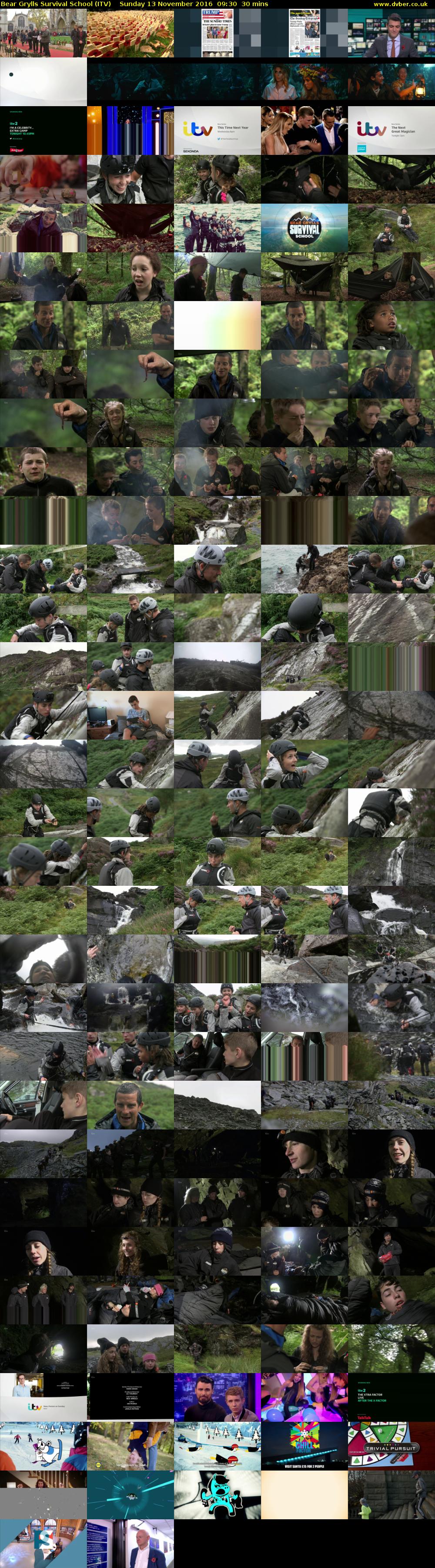 Bear Grylls Survival School (ITV) Sunday 13 November 2016 09:30 - 10:00