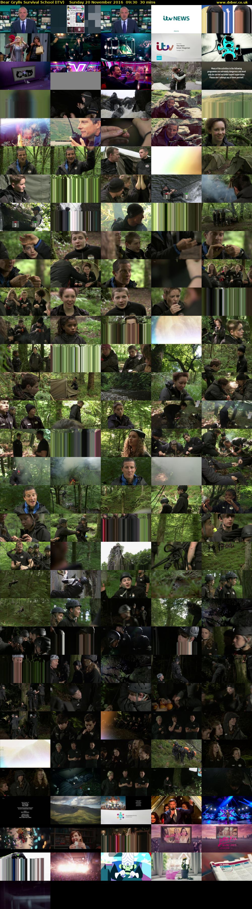 Bear Grylls Survival School (ITV) Sunday 20 November 2016 09:30 - 10:00