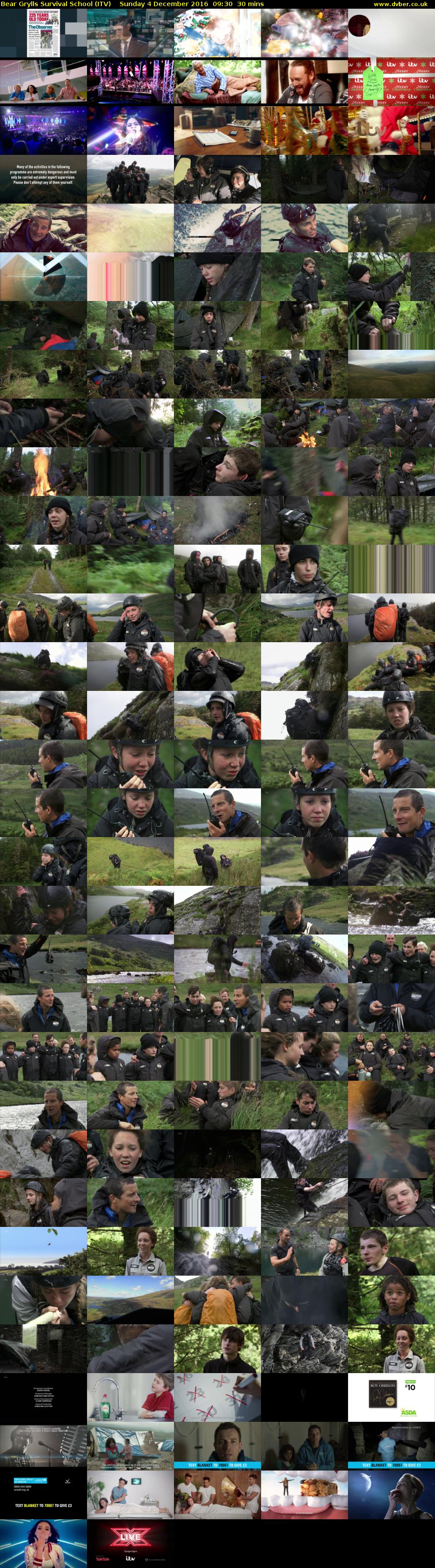 Bear Grylls Survival School (ITV) Sunday 4 December 2016 09:30 - 10:00