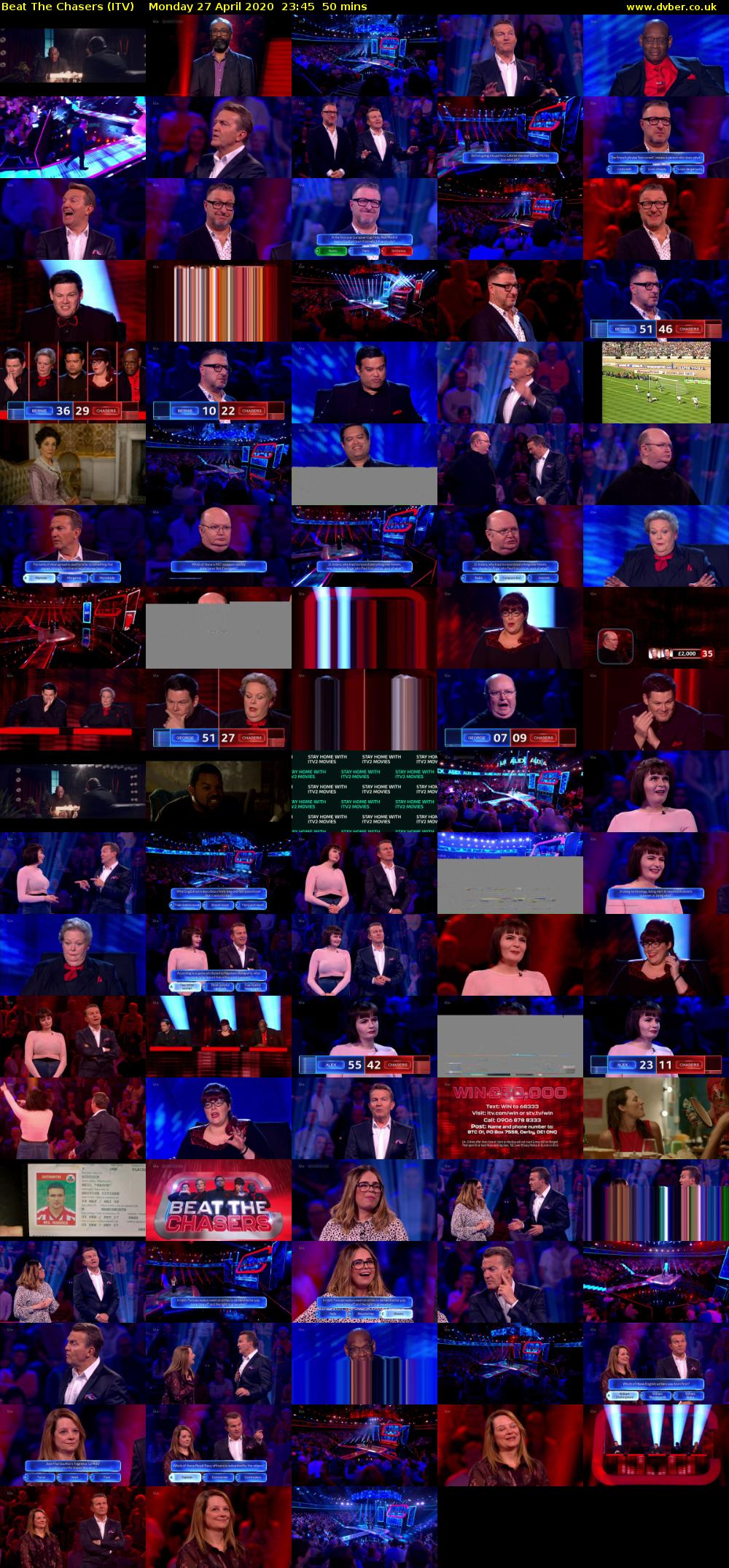 Beat The Chasers (ITV) Monday 27 April 2020 23:45 - 00:35