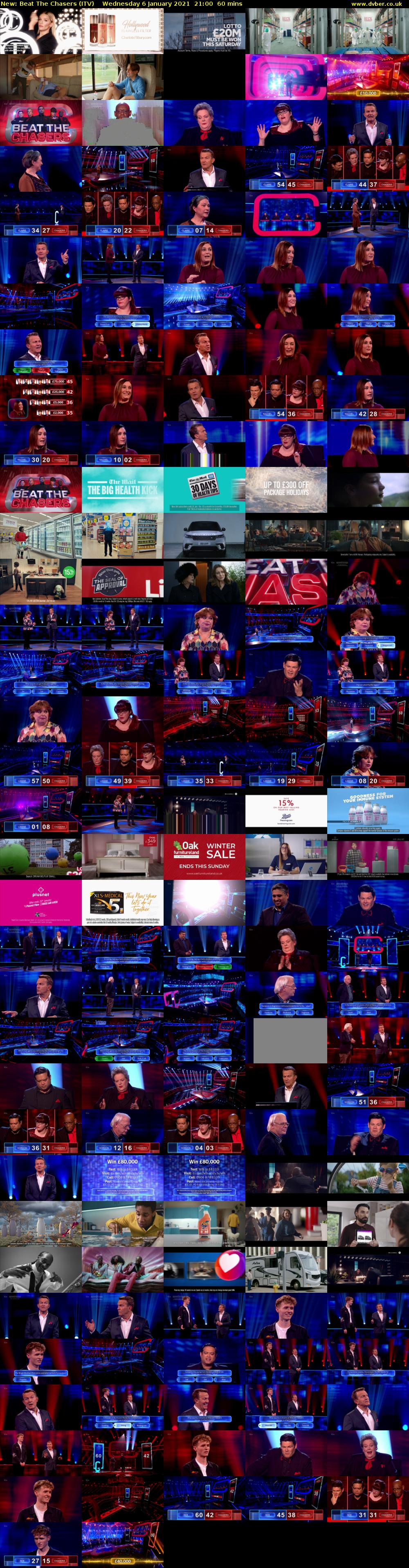 Beat The Chasers (ITV) Wednesday 6 January 2021 21:00 - 22:00