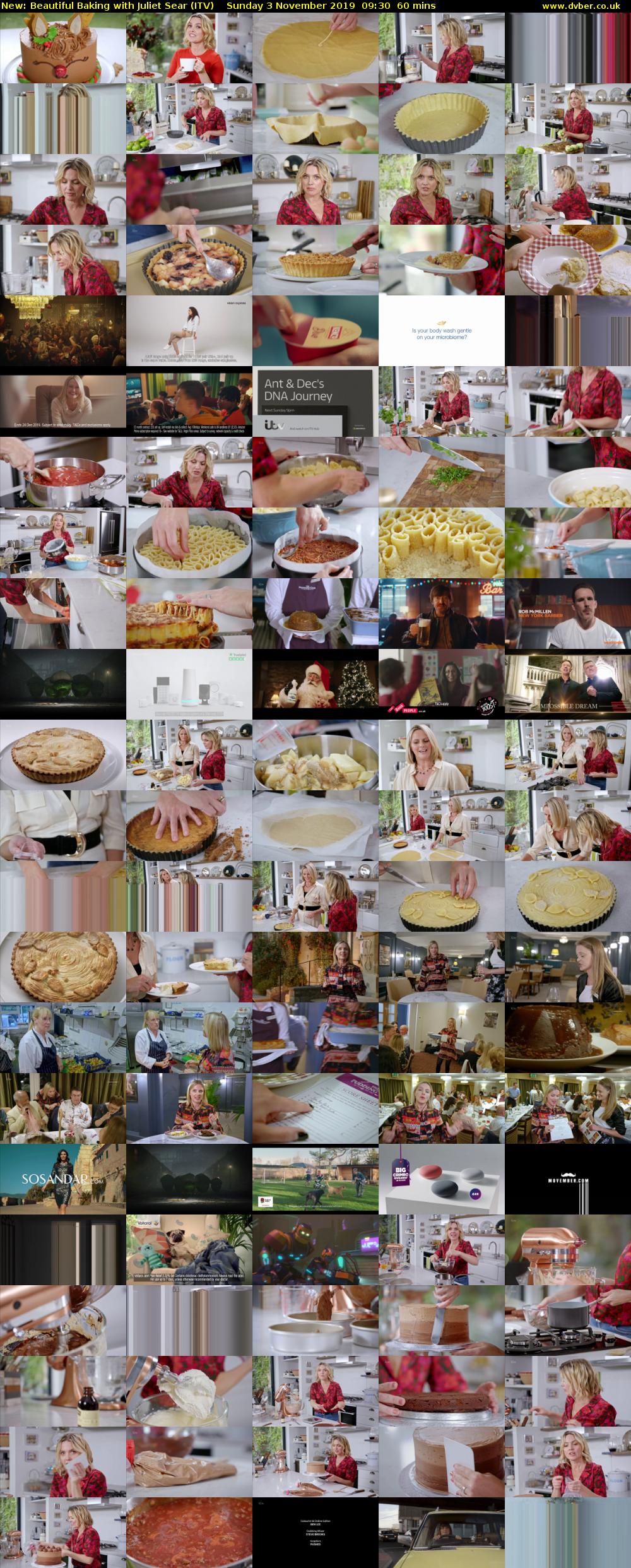 Beautiful Baking with Juliet Sear (ITV) Sunday 3 November 2019 09:30 - 10:30
