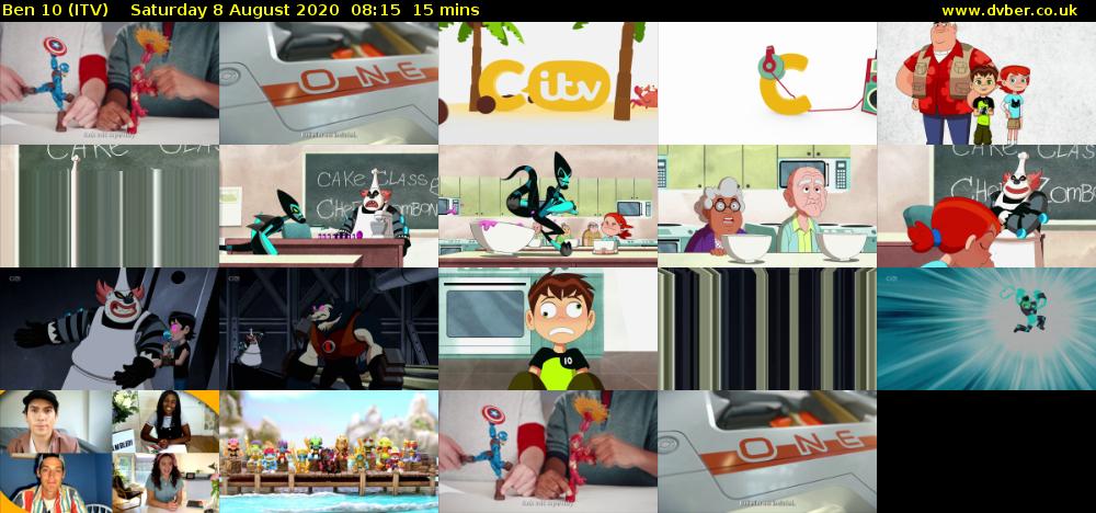 Ben 10 (ITV) Saturday 8 August 2020 08:15 - 08:30