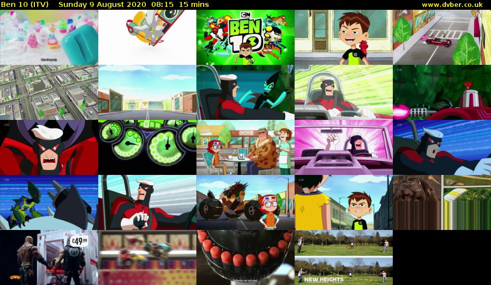 Ben 10 (ITV) Sunday 9 August 2020 08:15 - 08:30